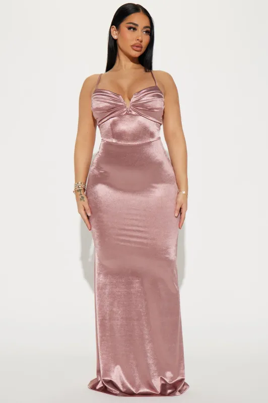 Valeria Pleated Gown - Rose sold by Fashion Nova