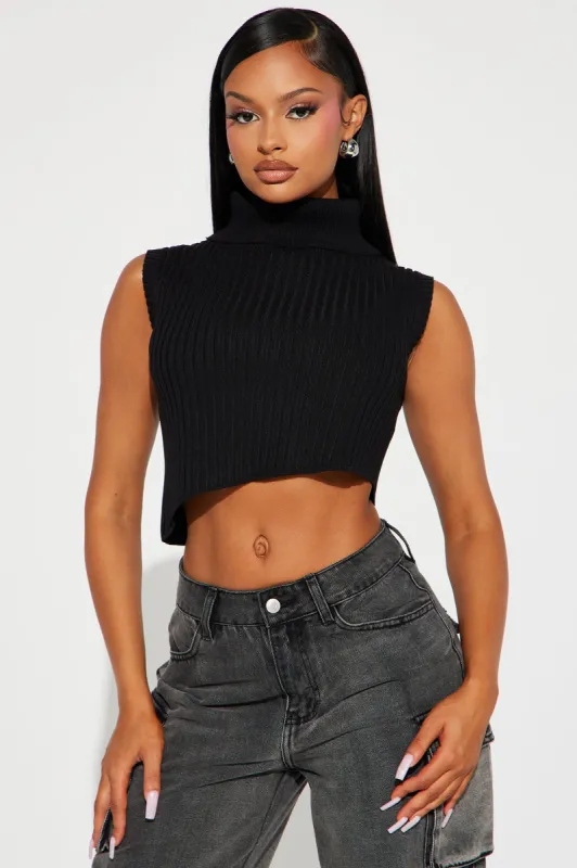Sophisticated Babe Sweater Top - Black sold by Fashion Nova