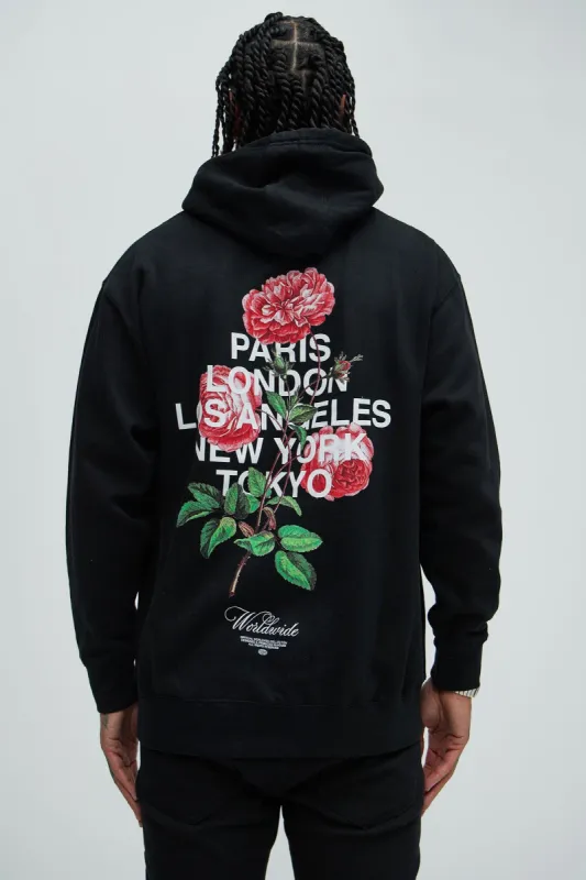 Worldwide Rosa Hoodie - Black sold by Fashion Nova