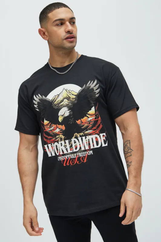 Worldwide Unstoppable Freedom USA Short Sleeve Tee - Black sold by Fashion Nova