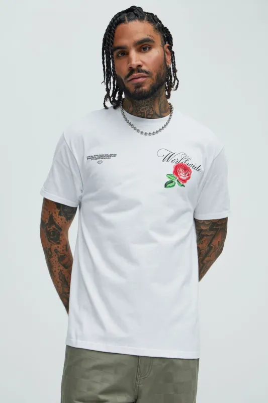 Worldwide Rosa Short Sleeve Tee - White sold by Fashion Nova