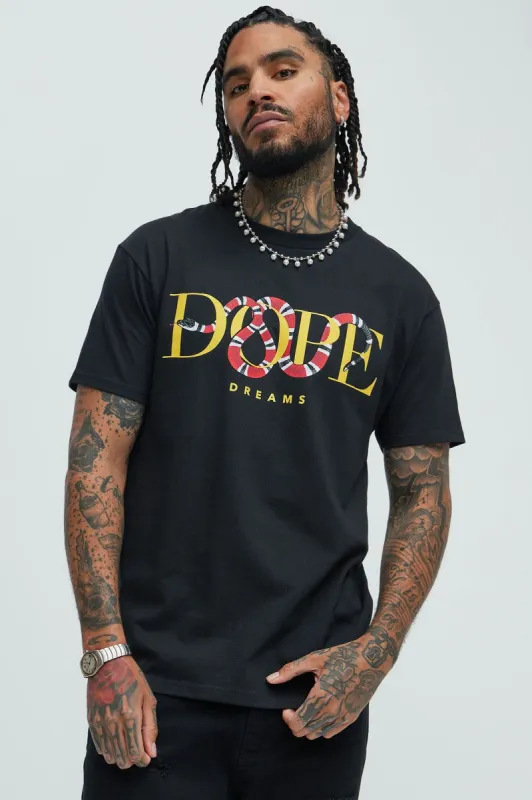 Dope Dreams Snake Short Sleeve Tee - Black sold by Fashion Nova