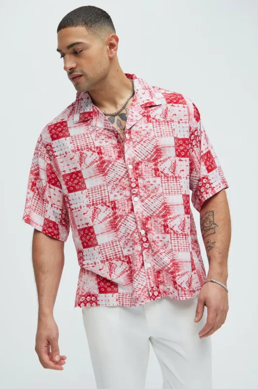Nagoya Shibori Shirt - Red/White sold by Fashion Nova