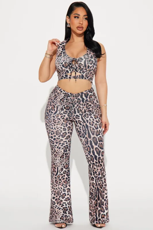 Mark Of The Beast Leopard Pant Set - Brown Combo sold by Fashion Nova