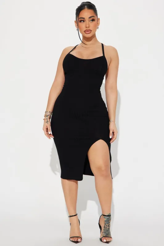Lana Midi Dress - Black sold by Fashion Nova