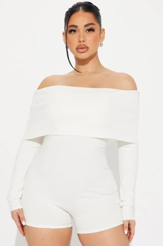 Jessica Snatched Romper - Off White sold by Fashion Nova