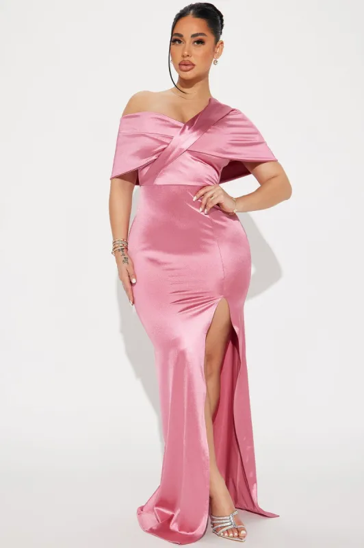Jackie Satin Maxi Dress - Mauve sold by Fashion Nova
