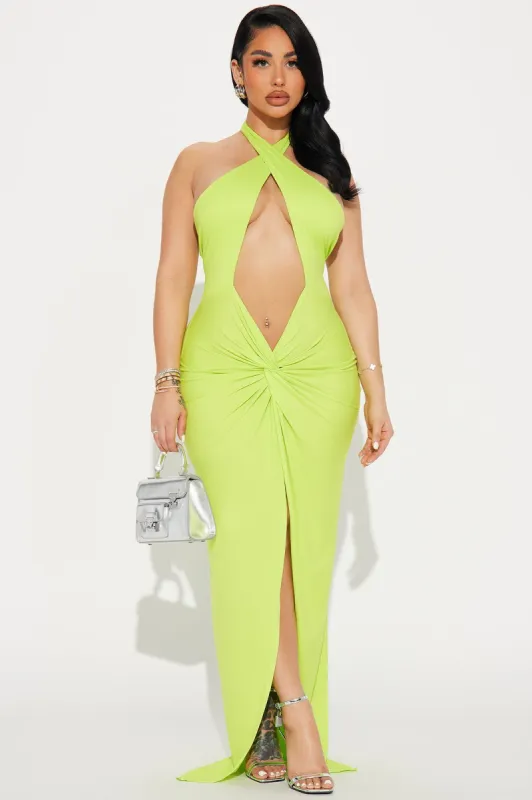 Watch Out Maxi Dress - Lime sold by Fashion Nova