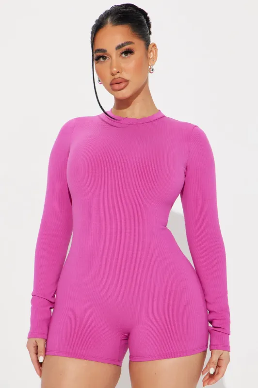 Maribel Snatched Romper - Magenta sold by Fashion Nova