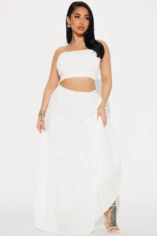Lost In Paradise Skirt Set - White sold by Fashion Nova