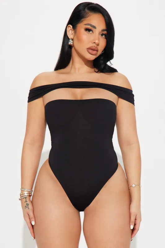 Camille Cut Out Bodysuit - Black sold by Fashion Nova