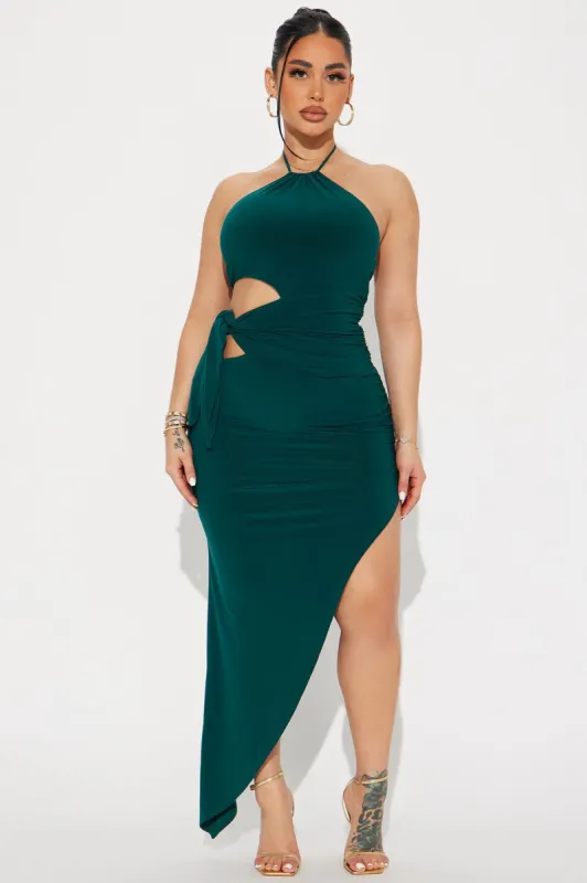 Hallie High Neck Maxi Dress - Hunter sold by Fashion Nova