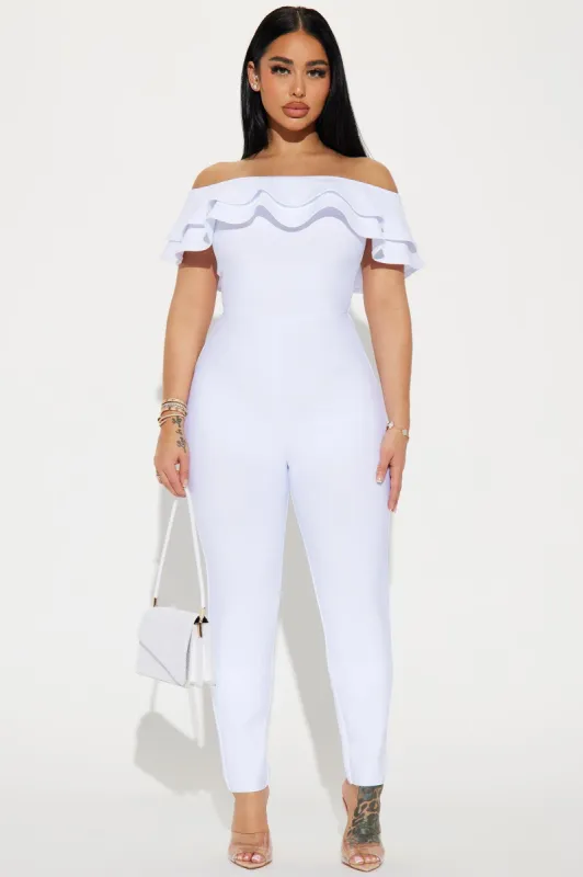 Bloom For You Bandage Jumpsuit - White sold by Fashion Nova
