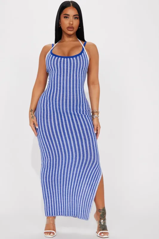 Rosana Ribbed Maxi Dress - Royal sold by Fashion Nova