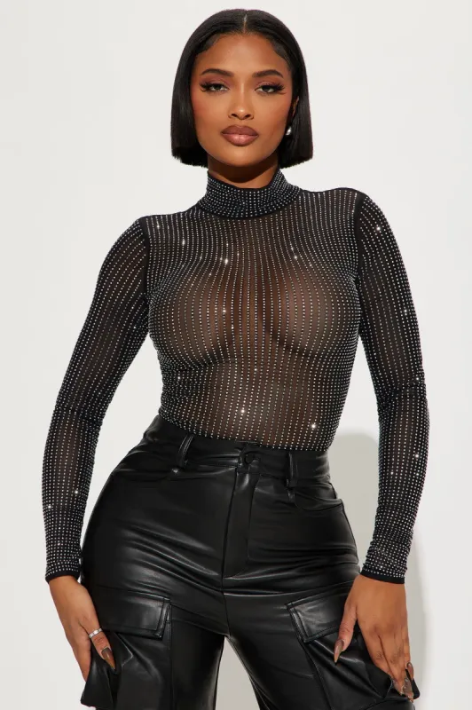 Party In The Sky Mesh Top - Black sold by Fashion Nova