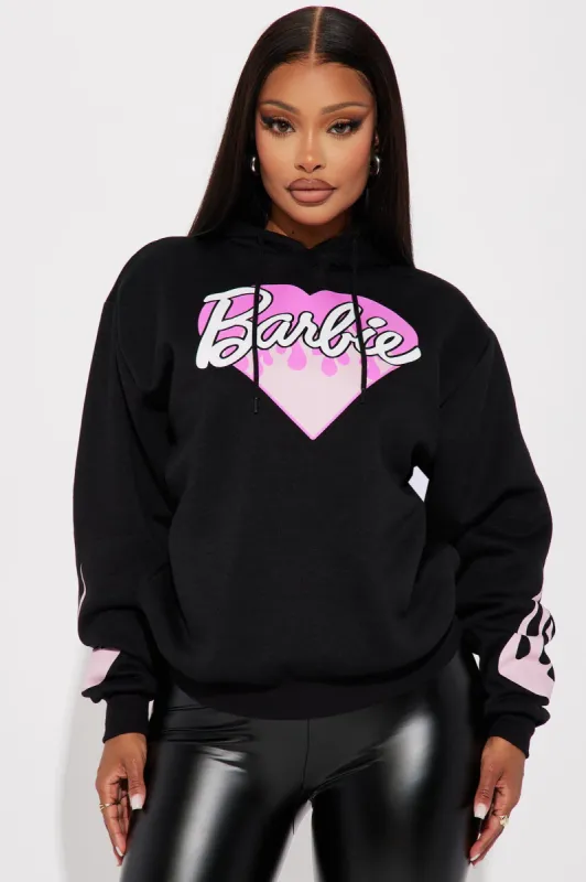 Playing Heart To Get Barbie Hoodie - Black made by Fashion Nova