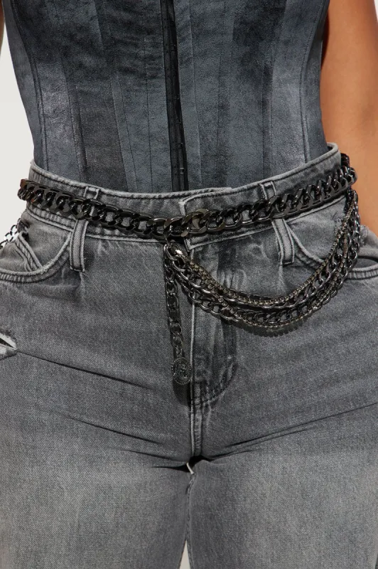 Punk and Edgy Chain Belt - Gunmetal sold by Fashion Nova