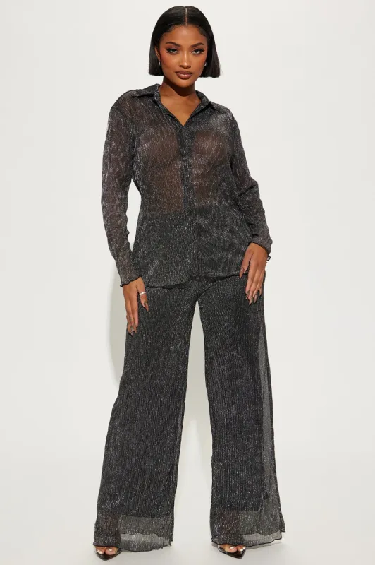 Miranda Pant Set - Black/Silver sold by Fashion Nova