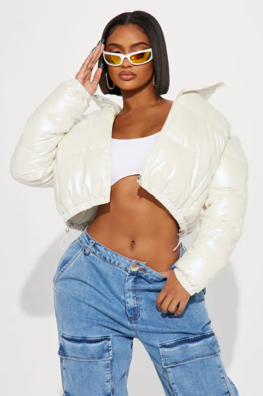 All Of The Lights Puffer Jacket - White made by Fashion Nova