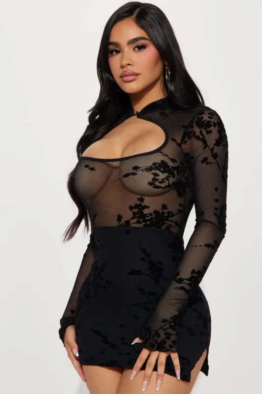 Cienna Floral Mini Dress - Black sold by Fashion Nova
