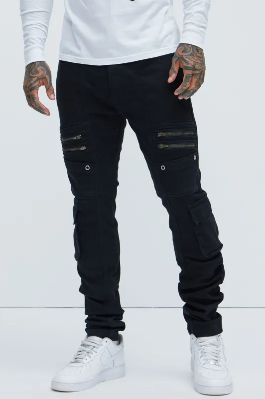 Johnny Vintage Skinny Cargo Jeans - Black sold by Fashion Nova