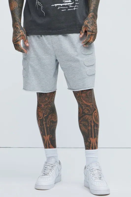 Mayzen Relaxed Shorts - Heather Grey sold by Fashion Nova