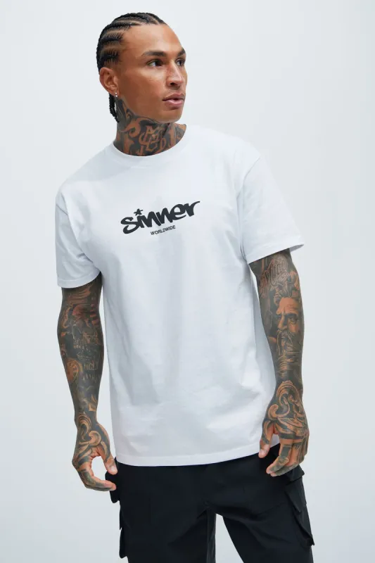 Big City Sinner Short Sleeve Tee - White sold by Fashion Nova