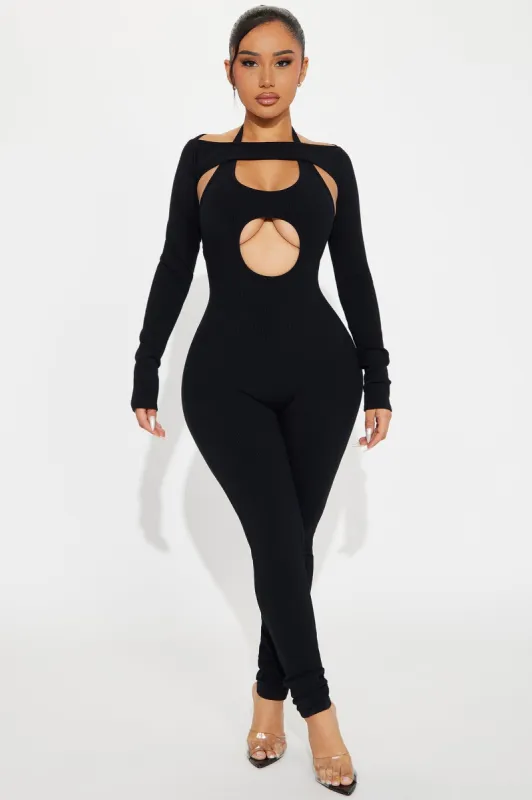 Karah Snatched Jumpsuit - Black sold by Fashion Nova