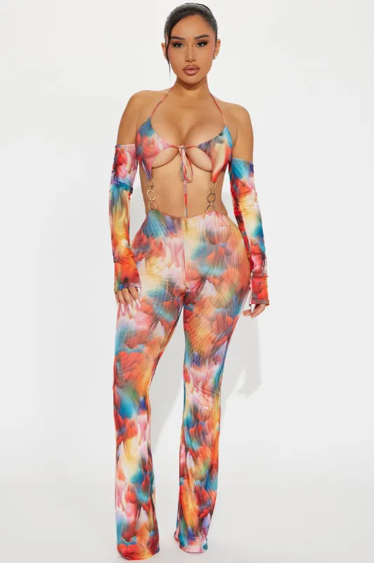 Take Notice Mesh Jumpsuit - Multi Color sold by Fashion Nova