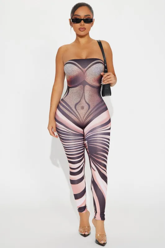 First Instinct Jumpsuit - Black/combo sold by Fashion Nova