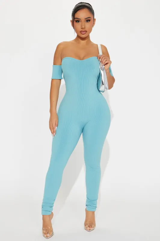 Rosalie Snatched Jumpsuit - Teal sold by Fashion Nova