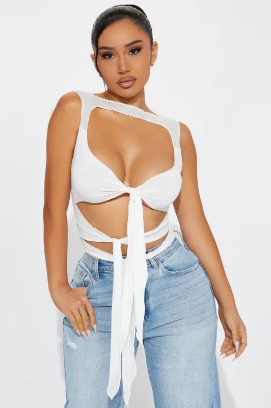 Irresistibly Me Mesh Top - White sold by Fashion Nova