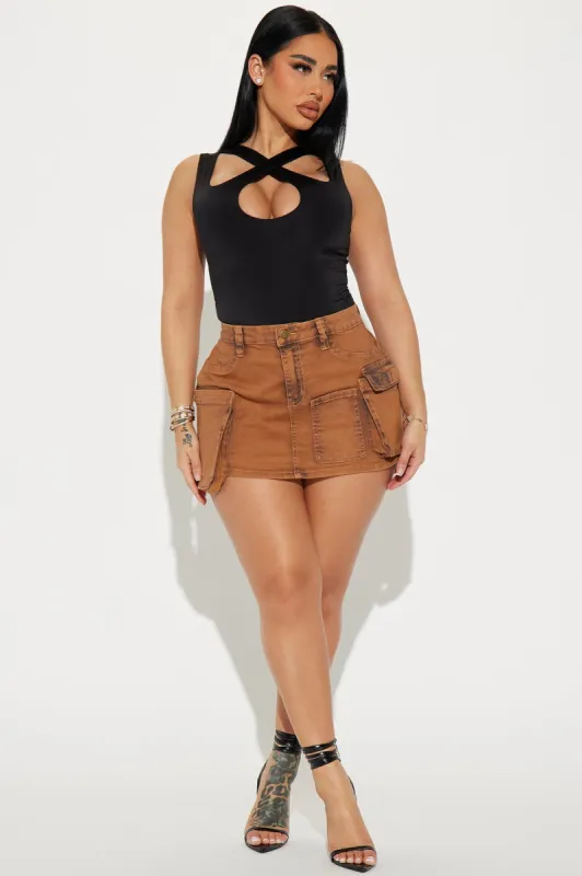 Kaylee Mini Skirt - Rust sold by Fashion Nova
