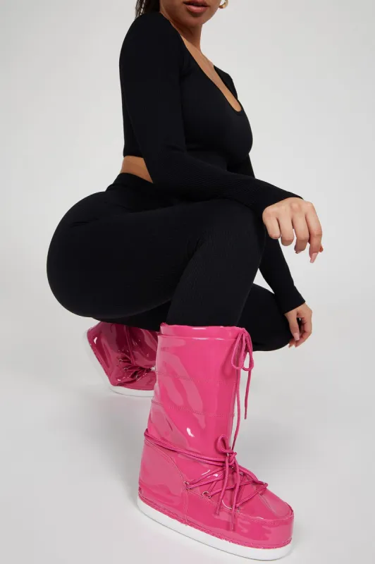 Snowbell Flat Boots - Pink sold by Fashion Nova