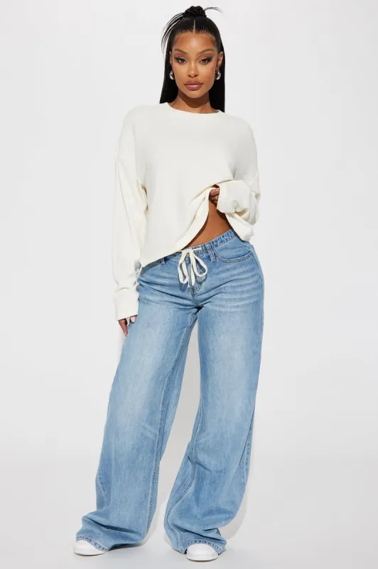 Manifested Drapey Baggy Jeans - Light Blue sold by Fashion Nova