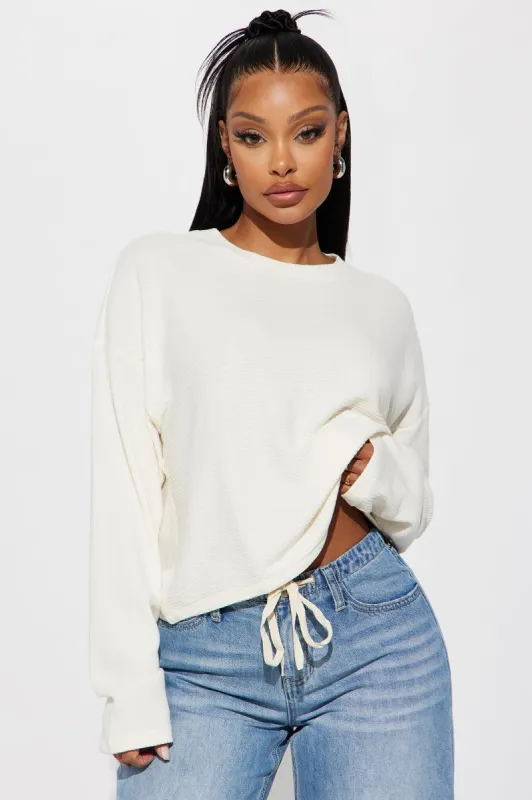 Keep Up Long Sleeve Top - Cream sold by Fashion Nova