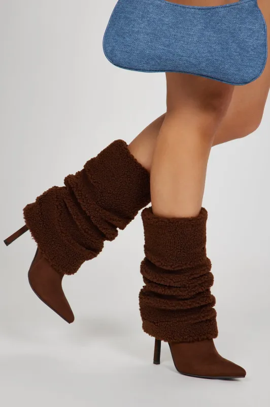 Cozy Cute Stiletto Boots - Brown sold by Fashion Nova