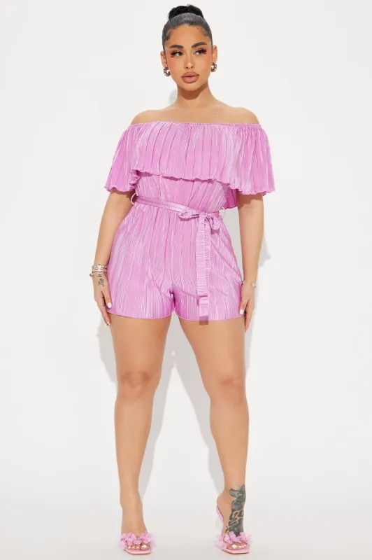 Kelly Plisse Romper - Rose sold by Fashion Nova