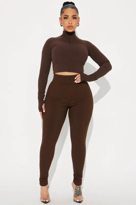 Janet Snatched Leggings - Chocolate sold by Fashion Nova