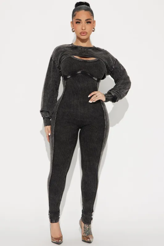 Not On My Watch Jumpsuit Set - Black sold by Fashion Nova