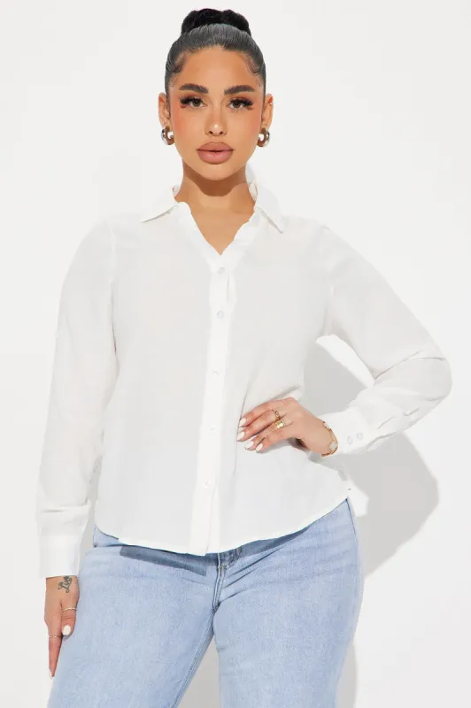 Justine Linen Shirt - Off White sold by Fashion Nova