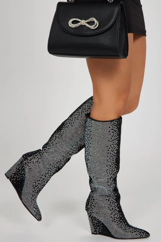 Dream Come True Knee High Boots - Black sold by Fashion Nova