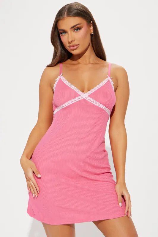 In Your Dreams Ribbed Cami Sleep Dress - Hot Pink sold by Fashion Nova