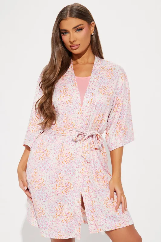 Floral Bloom PJ Robe Set - Coral sold by Fashion Nova