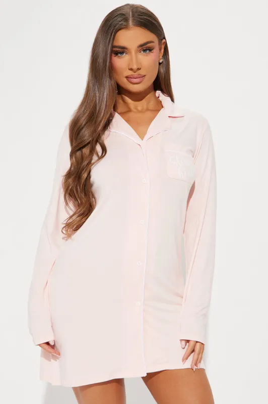 Sleepy Head PJ Sleep Shirt - Rose sold by Fashion Nova