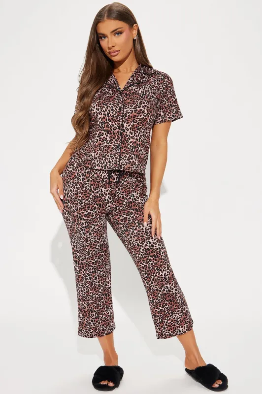 Up All Night PJ Pant Set - Leopard made by Fashion Nova