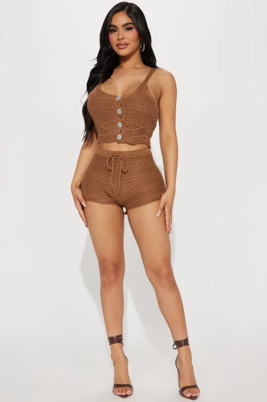 Tahlia Crochet Short Set - Brown sold by Fashion Nova