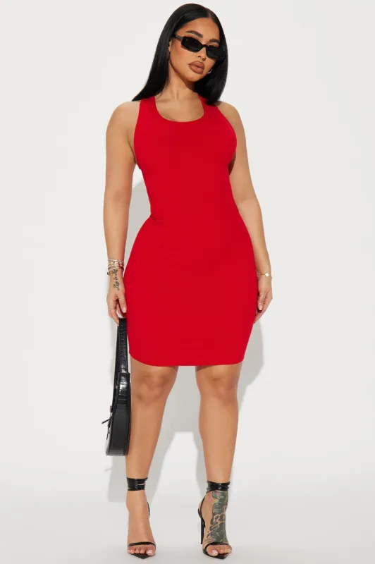 Gemma Snatched Mini Dress - Red sold by Fashion Nova