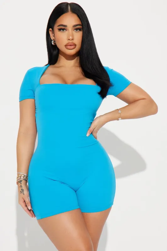 Yessica Seamless Romper - Blue sold by Fashion Nova