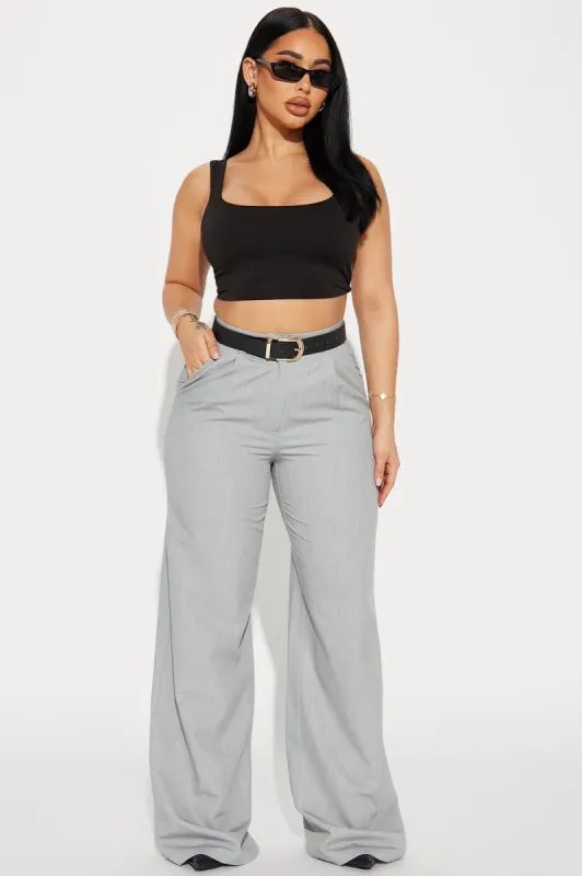 Stevie Wide Leg Trouser - Grey sold by Fashion Nova